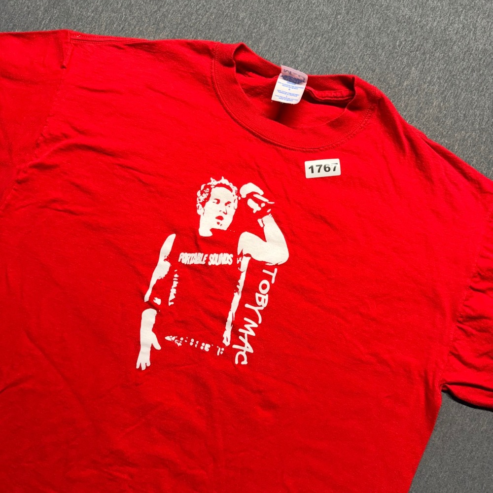 TobyMac Portable Sounds Red Graphic T-Shirt Mens Large M&O Knits Band Tee